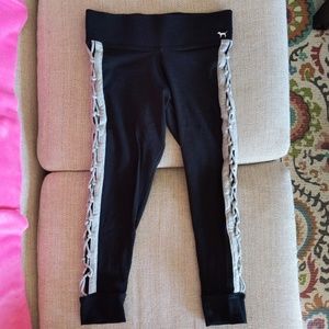 PINK Yoga Leggings with Crisscross Design